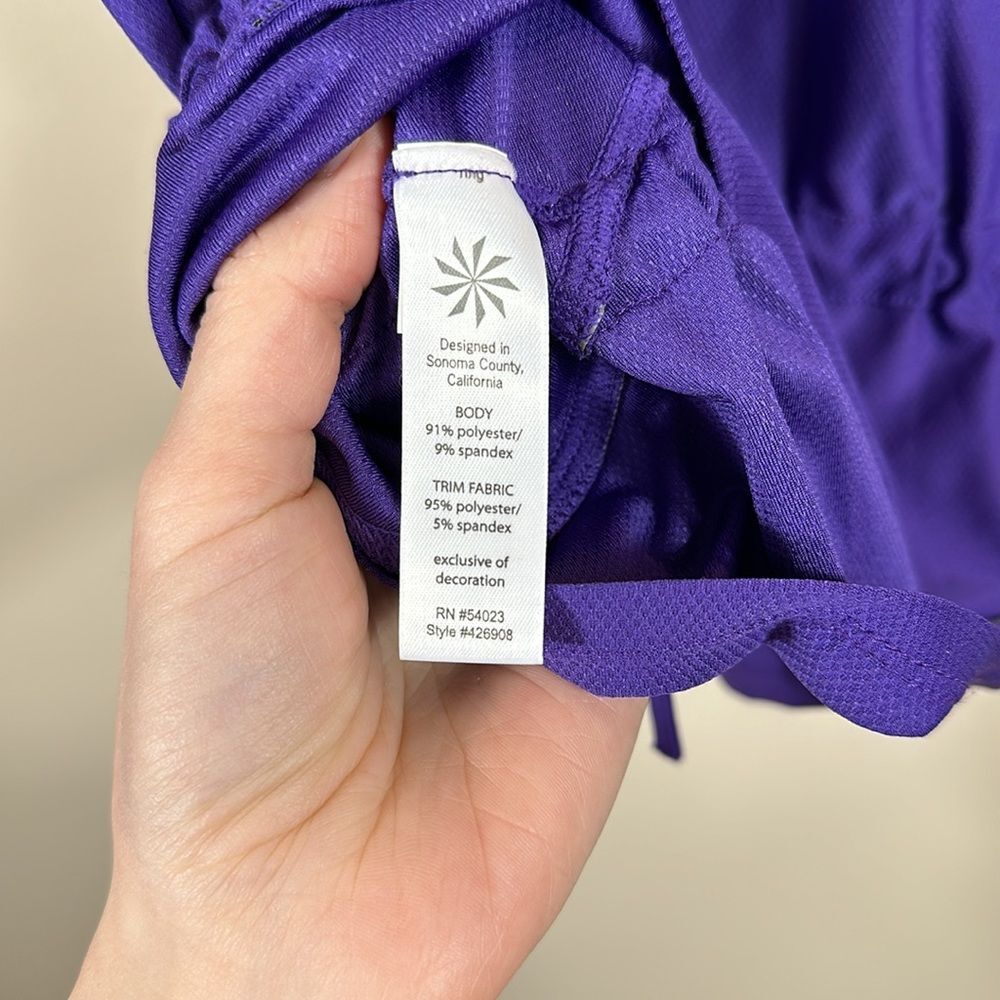Athleta Purplee Purple Wick It Good Tank Top Drawstring Women Size Medium - Picture 7 of 8